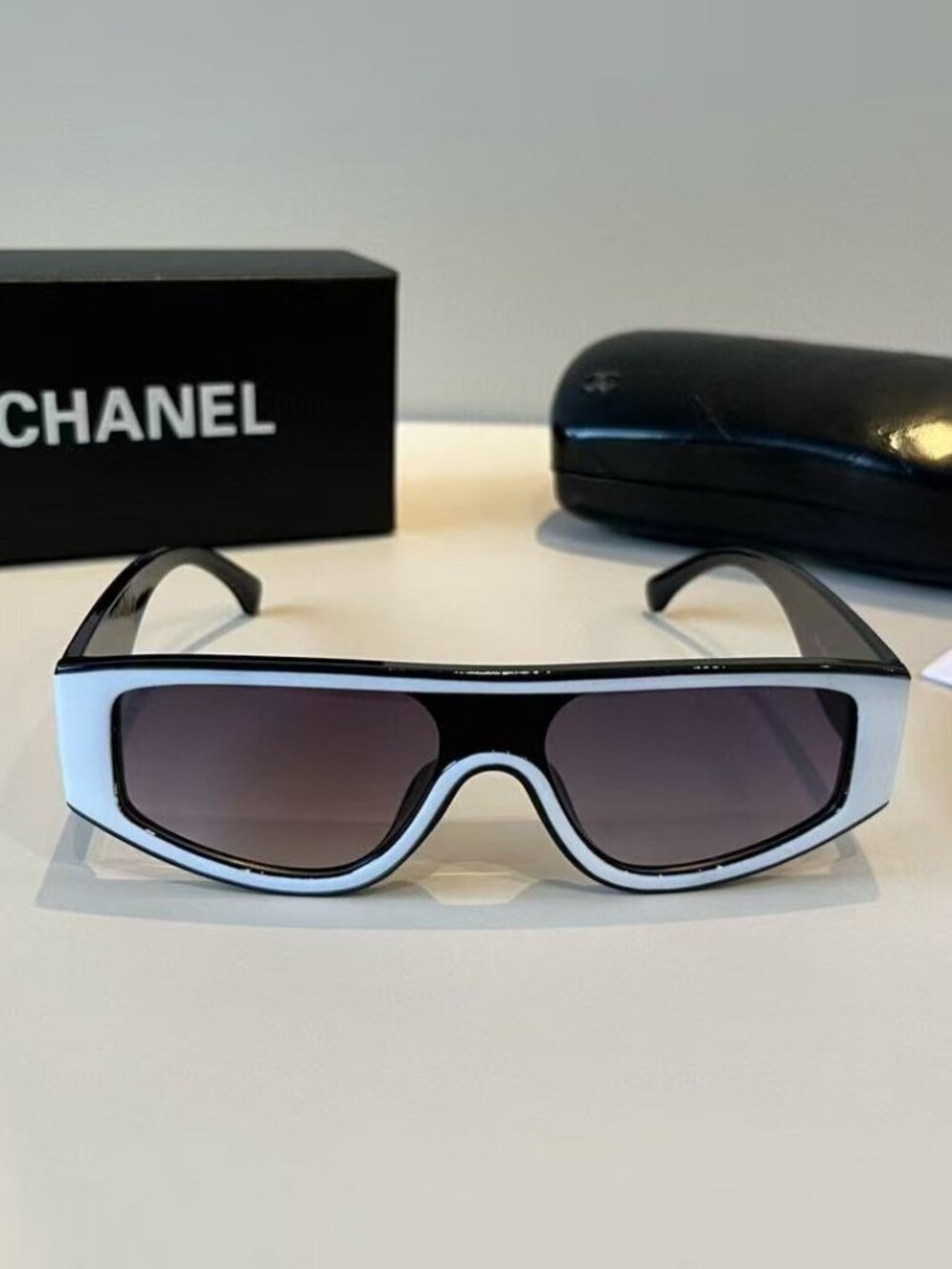Chanel Iconic Futuristic Mask Sunglasses, Luxury Designer Eyewear